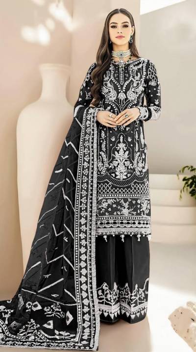 DN 1672 BY HUSNARA DESIGNER GEORGETTE SALWAR SUIT WHOLESALER IN INDIA